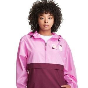 CHAMPION | Women's Pink/Burgundy Stadium Packable Relaxed Oversized Jack…